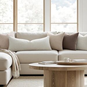 White Boucle LUMBAR Pillow COVER 36x14” (Pack of 1)